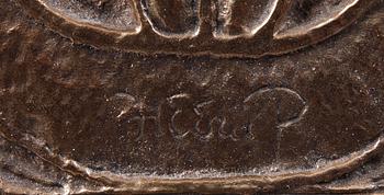 HENRY HEERUP, relief, brons, sign.