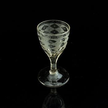 Eight late Gustavian wine glasses, circa 1800.