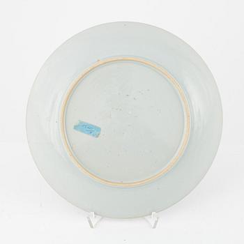 Kaffekanna samt tallrikar, 4 st, porslin, Kina, Qianlong (1736-95).