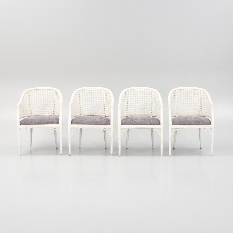 Four colonial-style armchairs, Miranda of Sweden, 1980's.