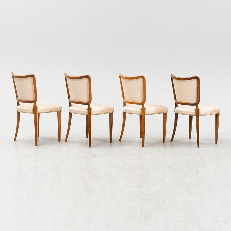 Four Swedish Modern chairs, 1940's.