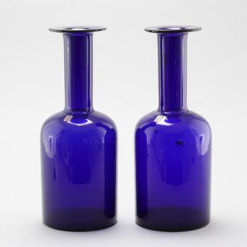 Two glass bottles from Holmegaard.