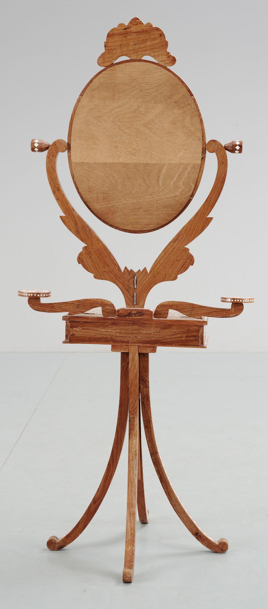 An 20th Century oriental style dressing mirror.