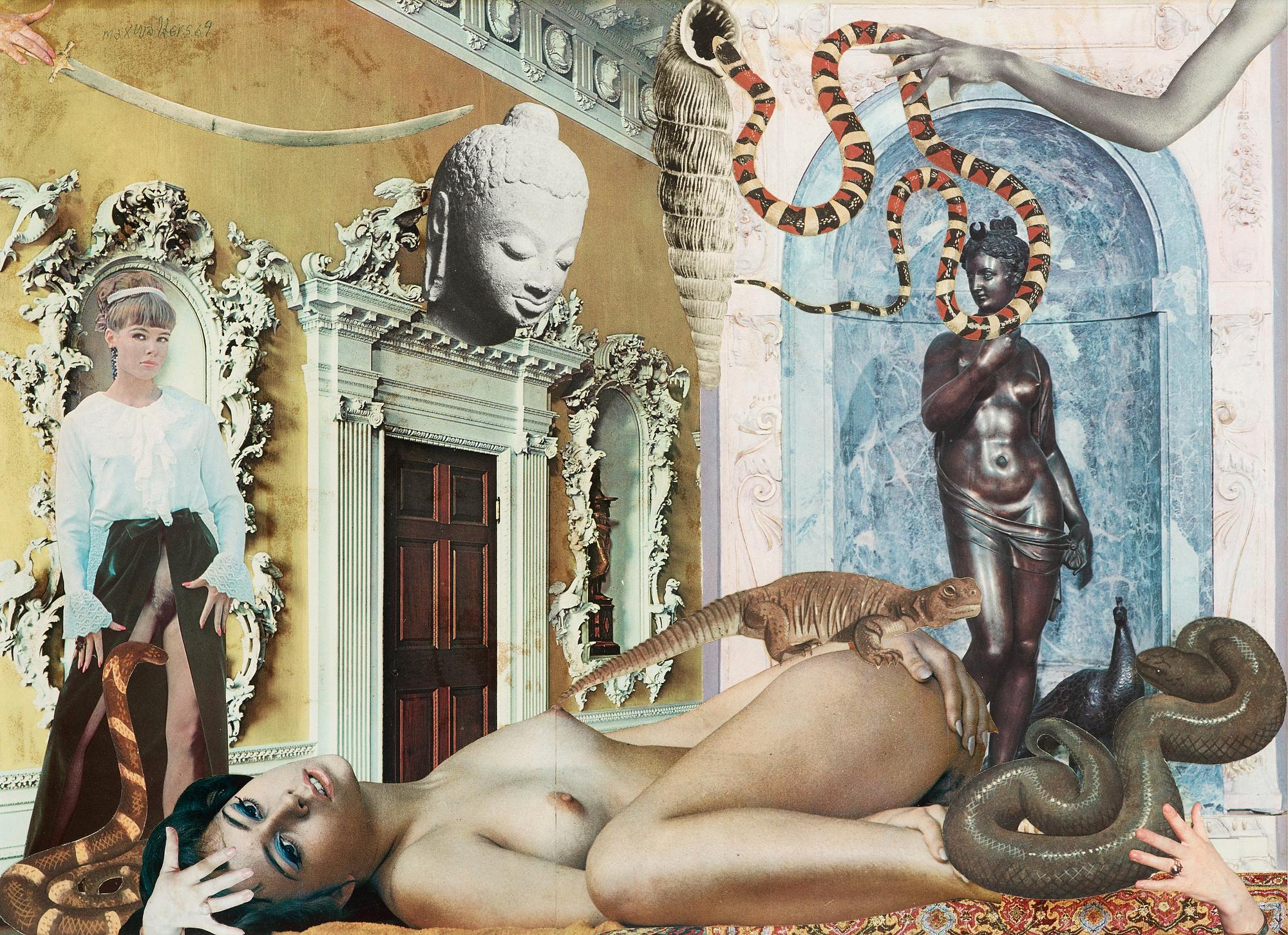 MAX WALTER SVANBERG, collage, signed and dated -69.