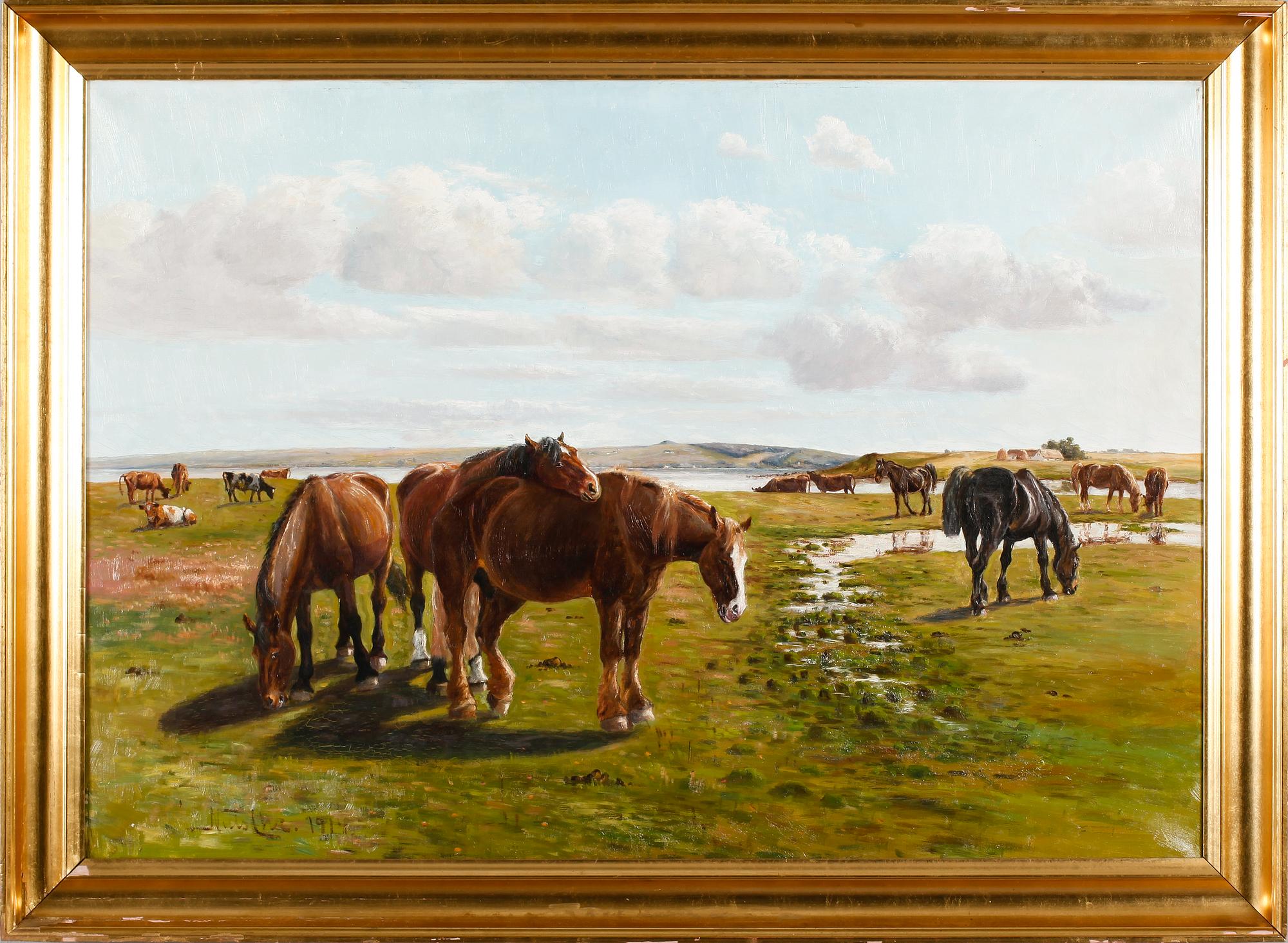 OKÄND KONSTNÄR, olja på duk, otydligt signerad 1914.
