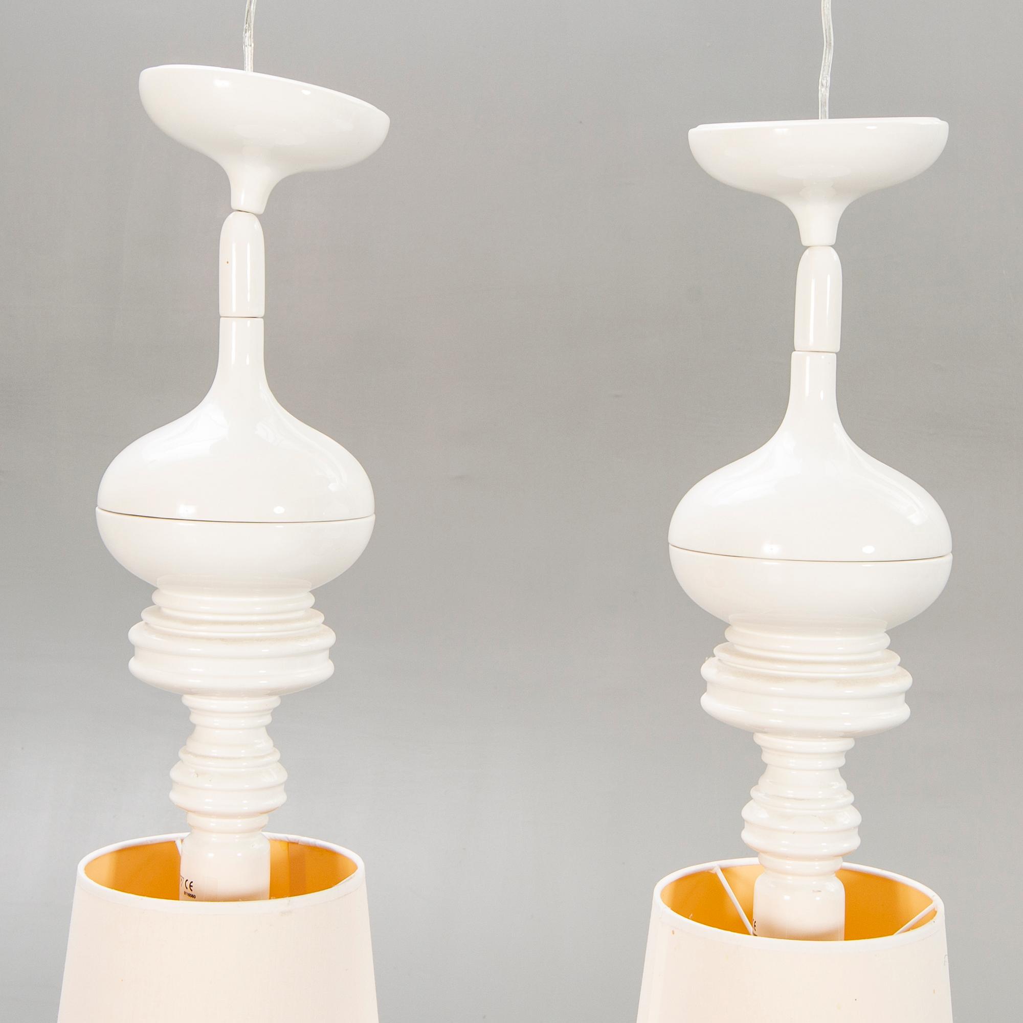 Jaime Hayón ceiling lights a pair of "Josephine pendant" Bosa for Metalarte 2000s.