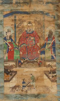 A Tibetan thangka, 20th century.