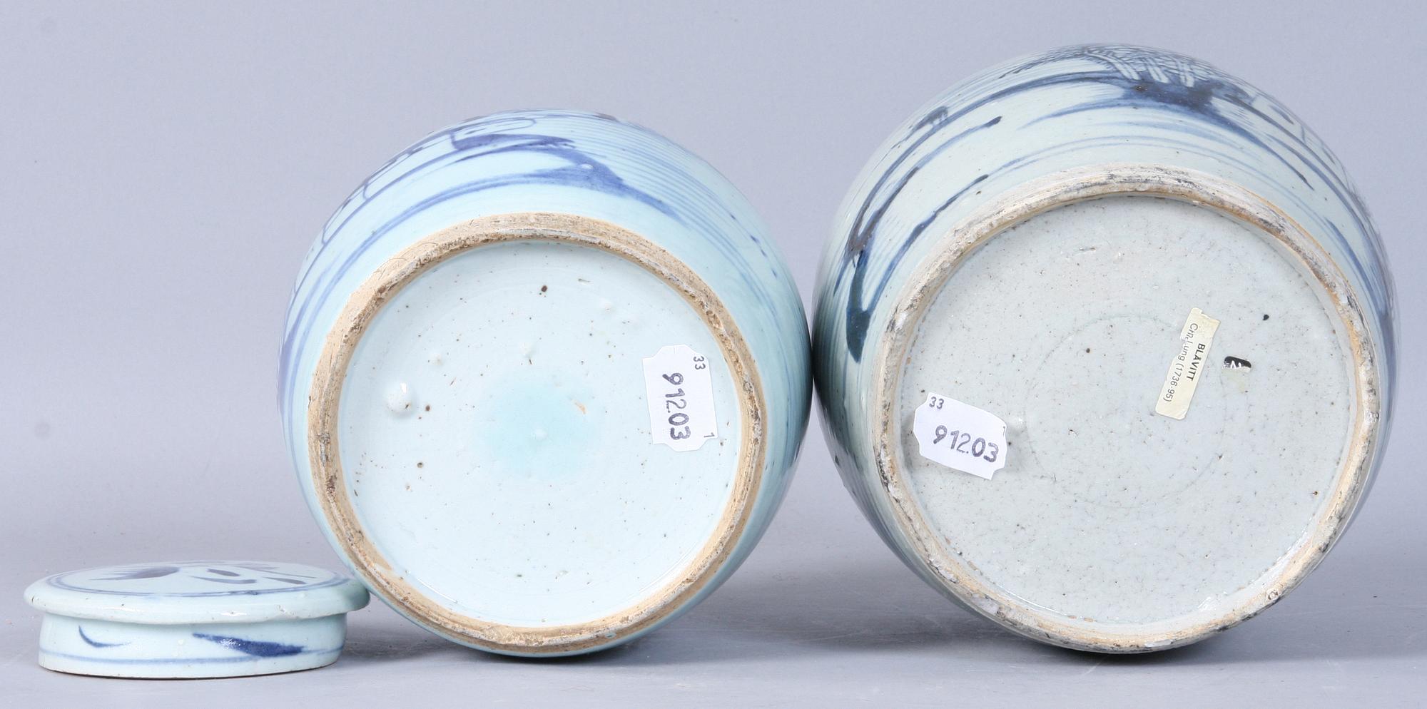 BOJANER, 2 st, porslin, Kina, 1800-tal.