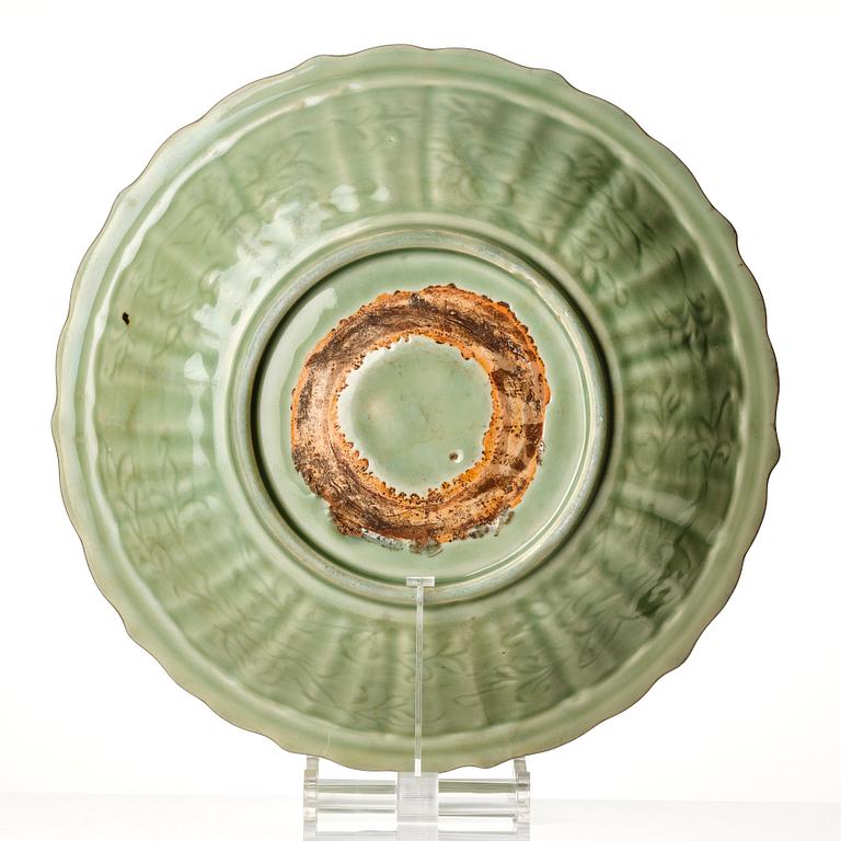 A celadon dish, Ming dynasty (1368-1644).