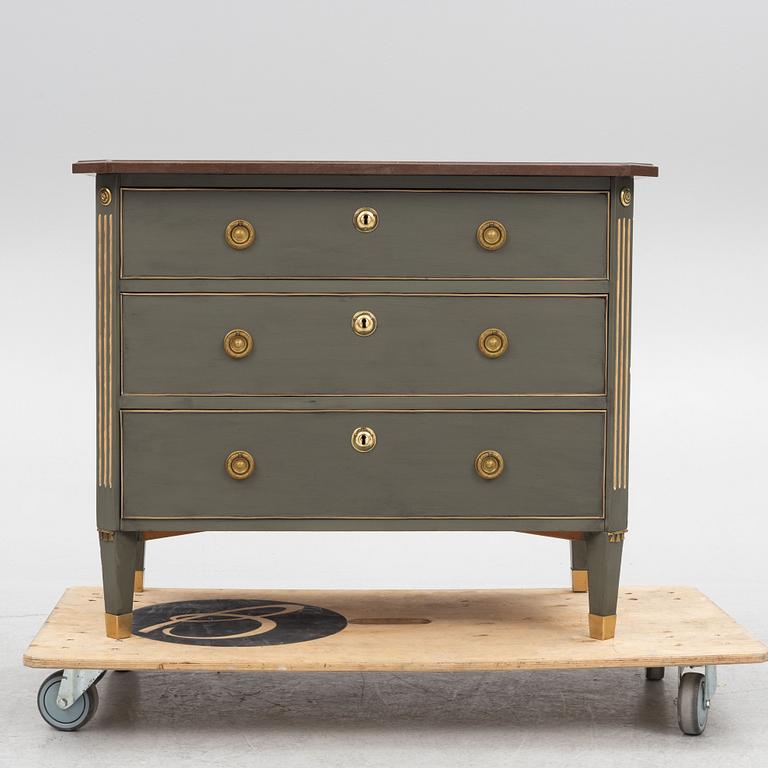 A Gustavian style chest of drawers, first half of the 20th Century.