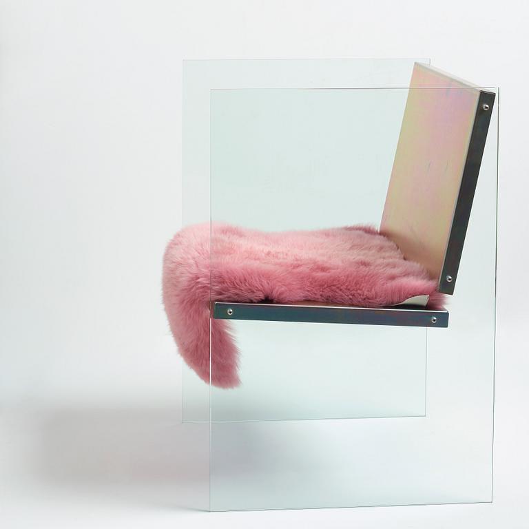 Fredrik Paulsen, fåtölj, "Glass and steel chair", Studio Fredrik Paulsen 2017, upplaga EA I/I.