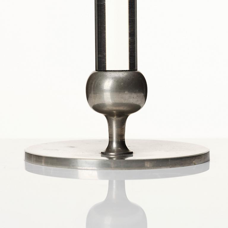 Josef Frank, a pair of pewter and plexi-glass candlesticks, Svenskt Tenn, Stockholm 1952 och 1956.