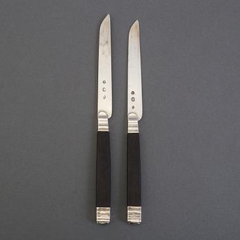 12 French silver and ebony fruit knives, 1809-19.
