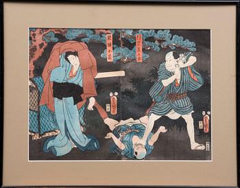 OIDENTIFIERAD KONSTNÄR, träsnitt, Japan, sekelskiftet 1800/1900.