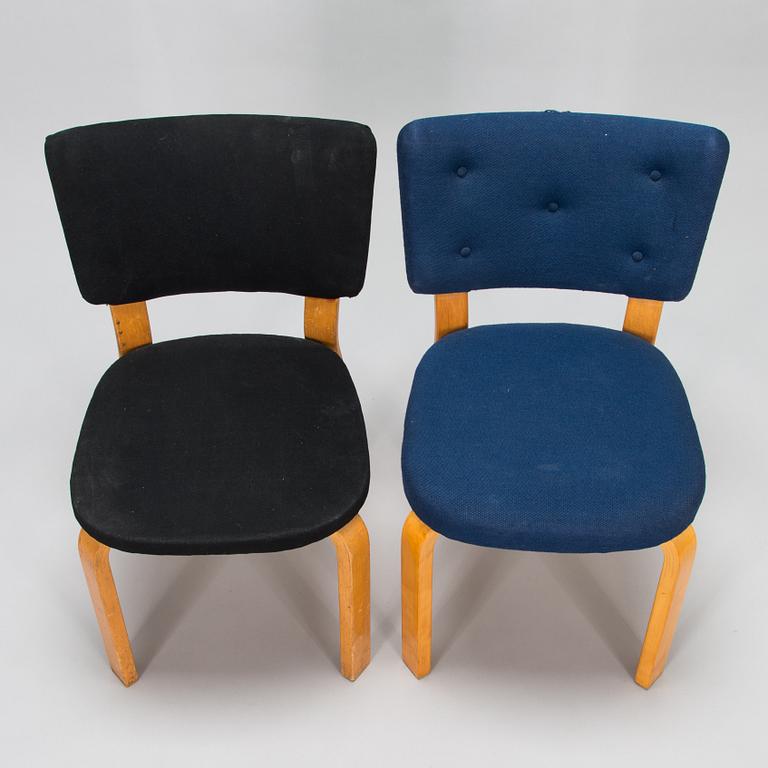 Alvar Aalto, tuoleja, 2 kpl, malli 62, O.Y. Huonekalu- ja Rakennustyötehdas A.B. 1900-luvun puoliväli.
