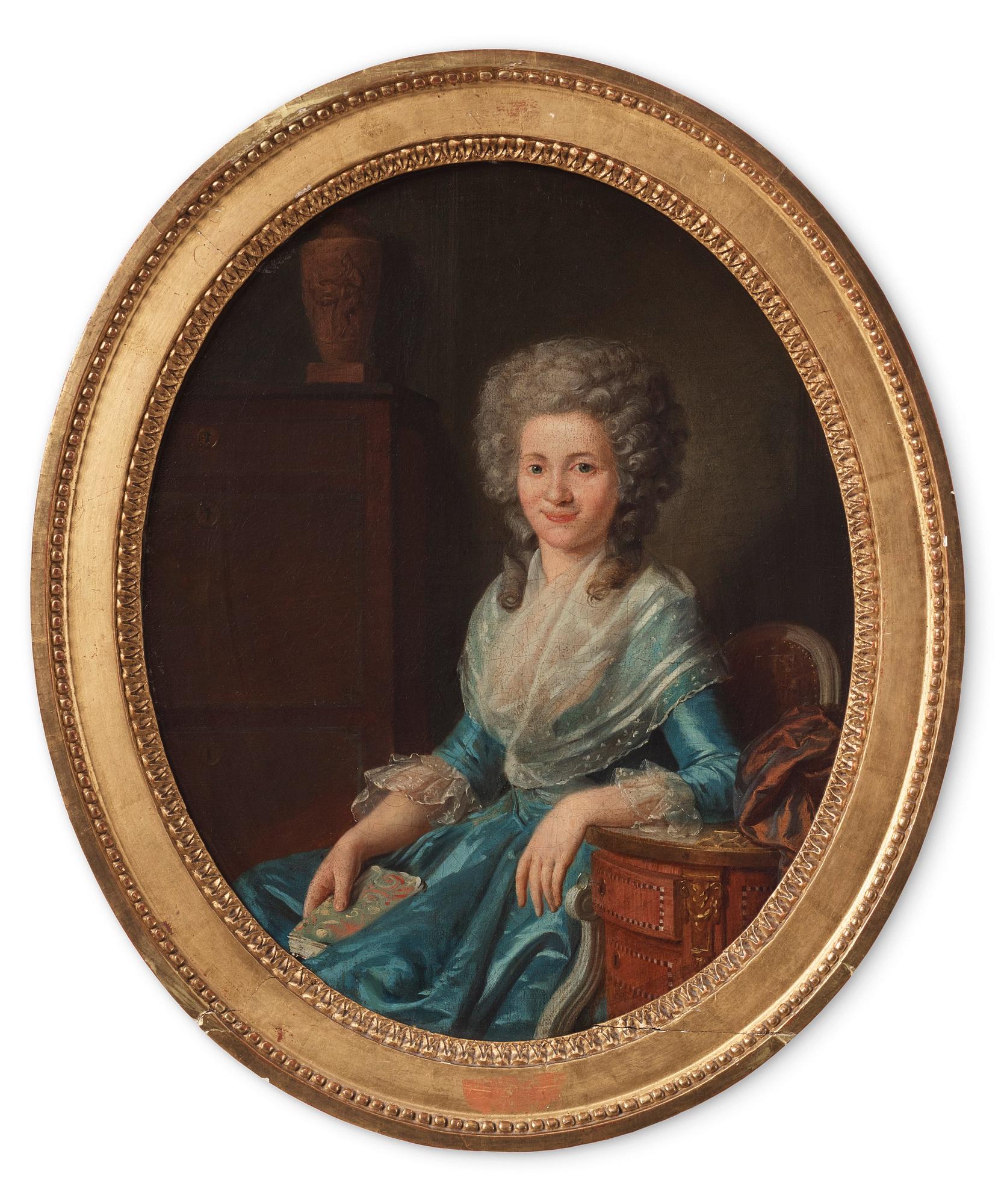 Pehr (Pierre) Eberhard Cogell, Herre vid gustaviansk byrå och noter & dam vid gustaviansk skrivchiffonjé.