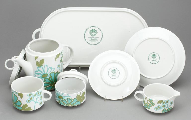 TESERVIS, 15 delar, porslin, "Scarlett" Villeroy & Boch, Tyskland, 1980-tal.