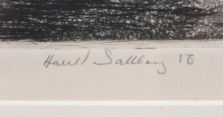 HARALD SALLBERG, etsning, sign o numr 33/110.