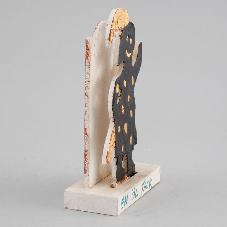 IAN RUSTH, a signed napkin stand painted with oil.