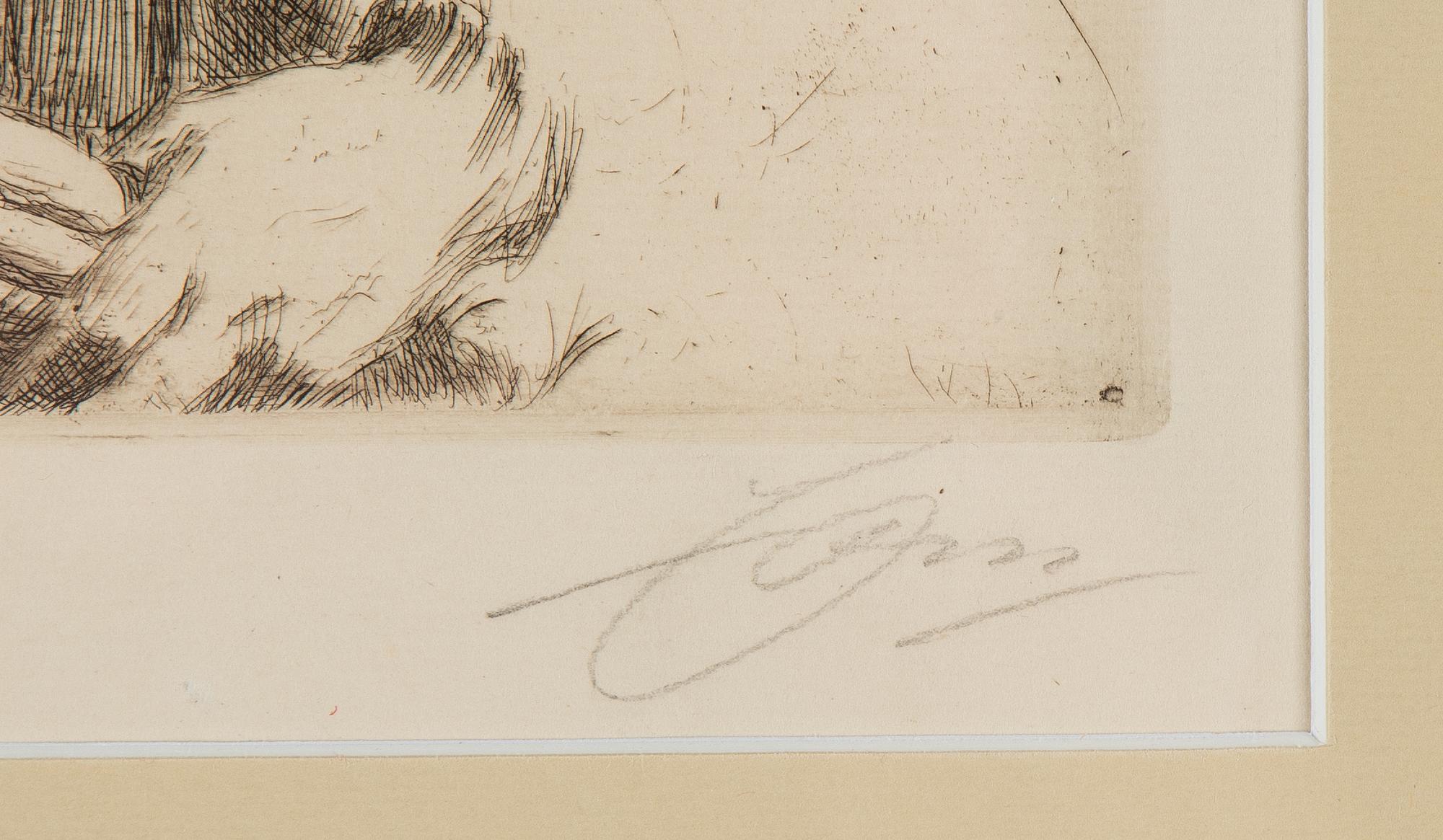 Anders Zorn, etching, 1911, signed in pencil. - Bukowskis Anders Zorn, etching, 1911, signed in pencil. - Bukowskis
