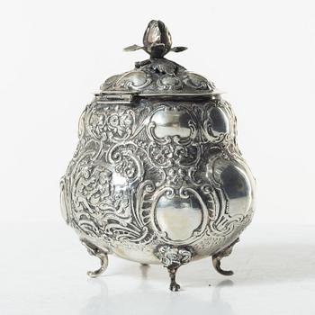 Sockerskål, silver, rokokostil, 1900-tal.