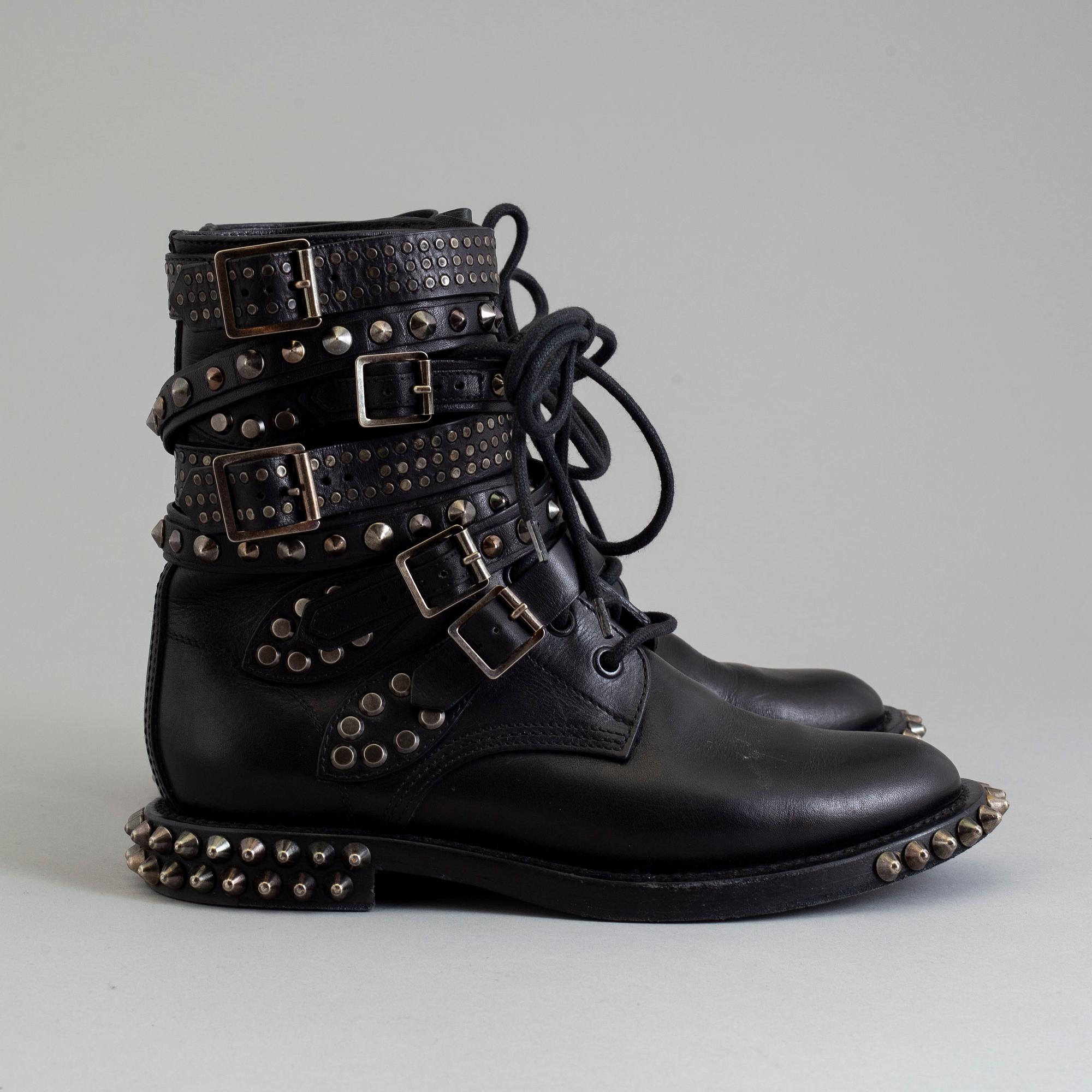 Yves saint laurent combat boots on sale