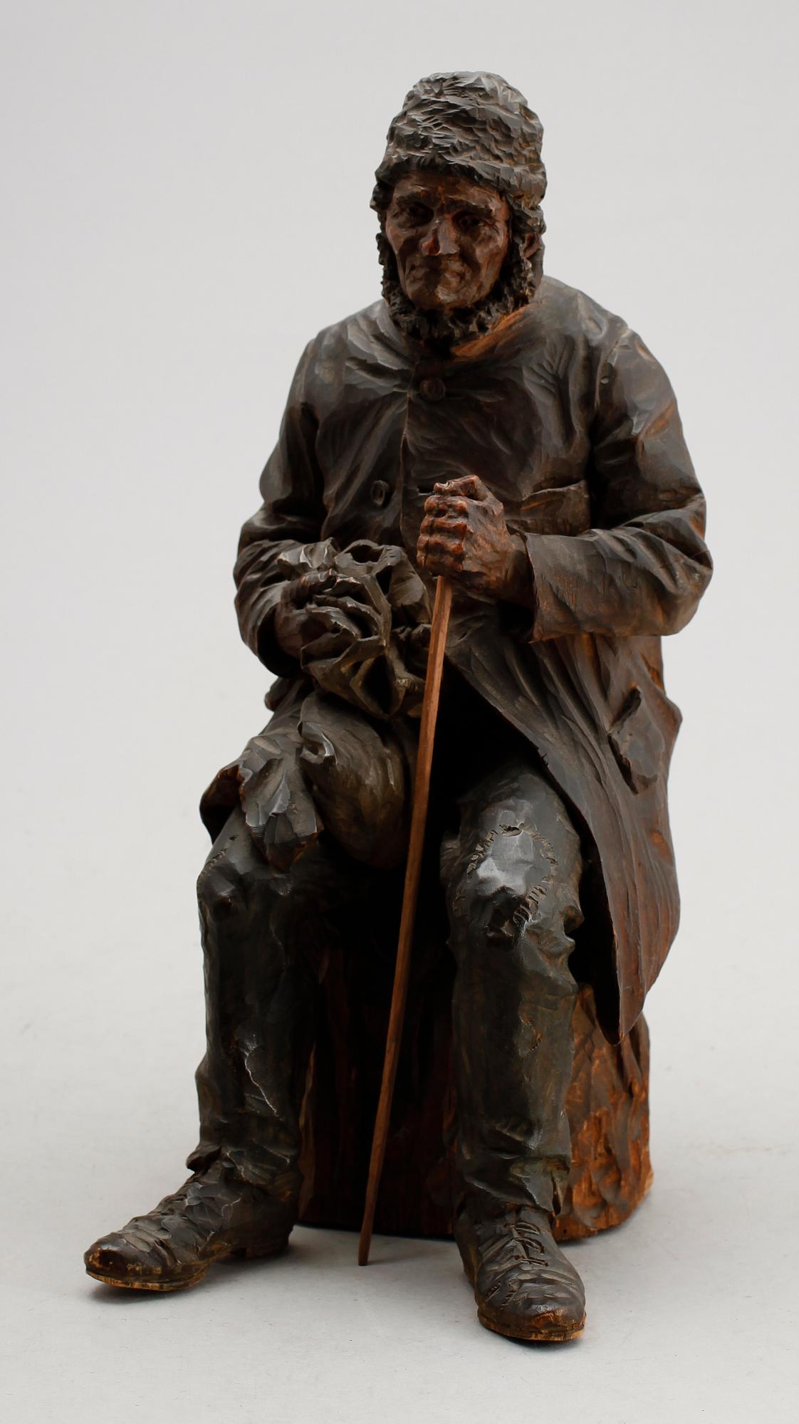 FIGUR, skuret trä, 1800-tal.