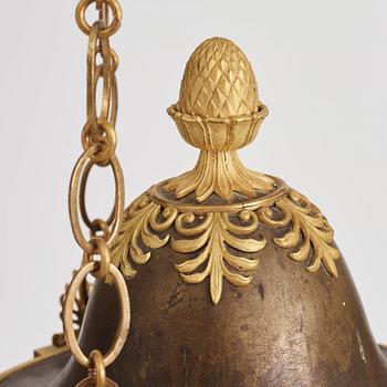 A Swedish Empire 19th century six-light hanging-lamp.