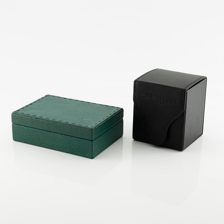 Group of watch boxes, three Rolex, one Audemars Piguet.
