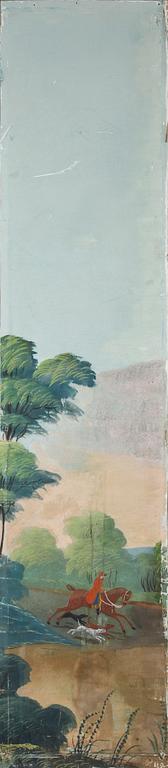 MÅLAD TAPET, 16 delar, 1800-tal.