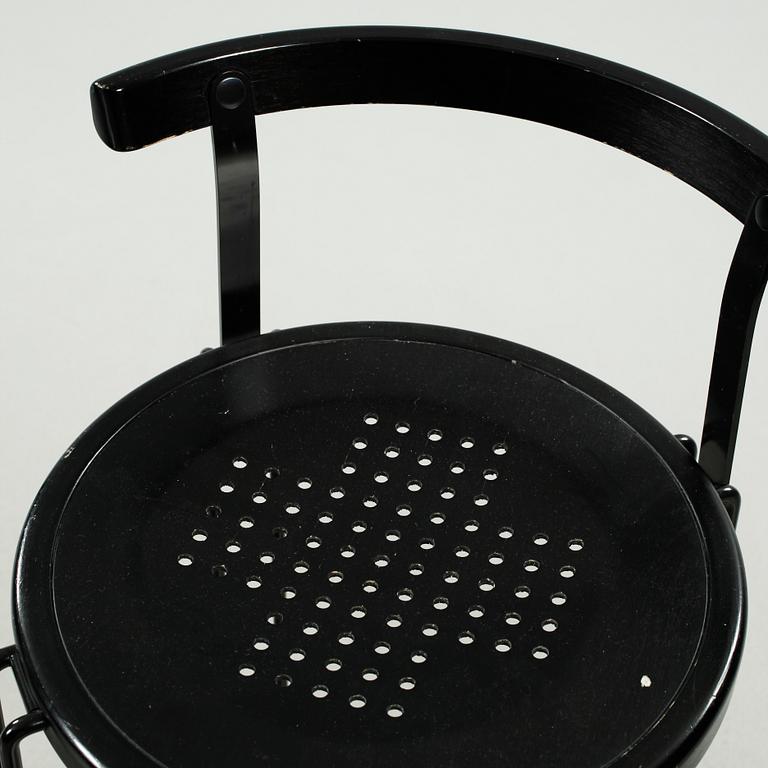 Four "B4-82" bar stools from the Oblado series, designed by Börje Lindau for Blå Station, late 20th century.