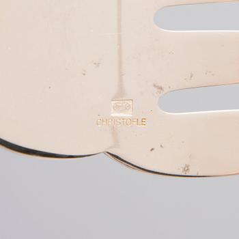 CHRISTOFLE 123-piece Aria Gold Ring Silver Plated Cutlery Set for Twelve persons.