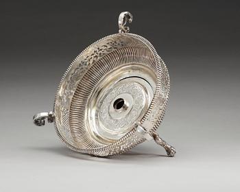 A Swedish early 18th century silver réchaud, marks of Rudolf Wittkopf, Stockholm 1709.