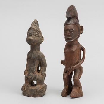 Two sculptures, Ibeji, Yoruba, Nigeria and Teke, DR Congo.