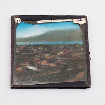 Circa 60 early 20th century lantern glass slides.