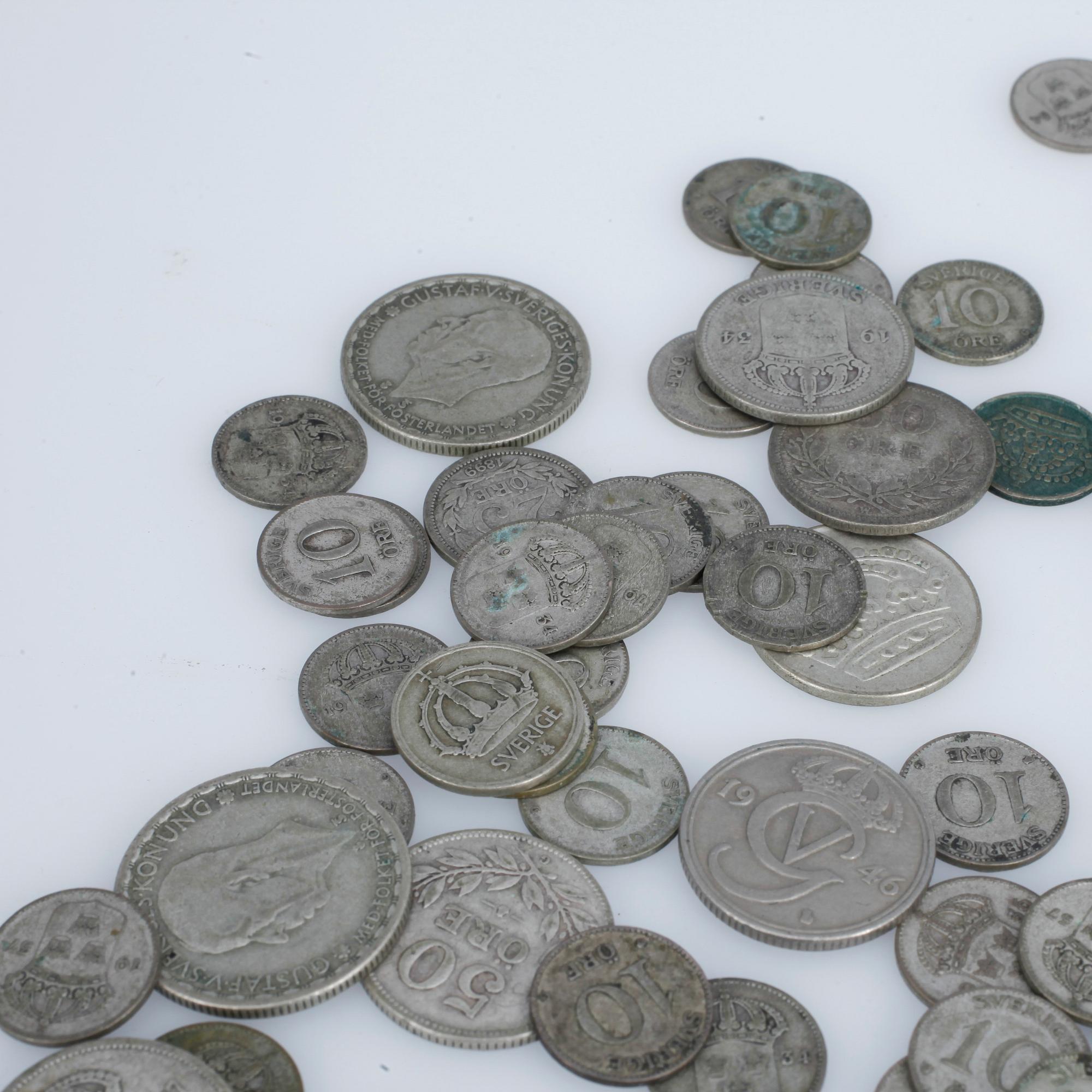 SILVERMYNT, Sverige, 1906 fram till 1961. Tot ca 657 gram.