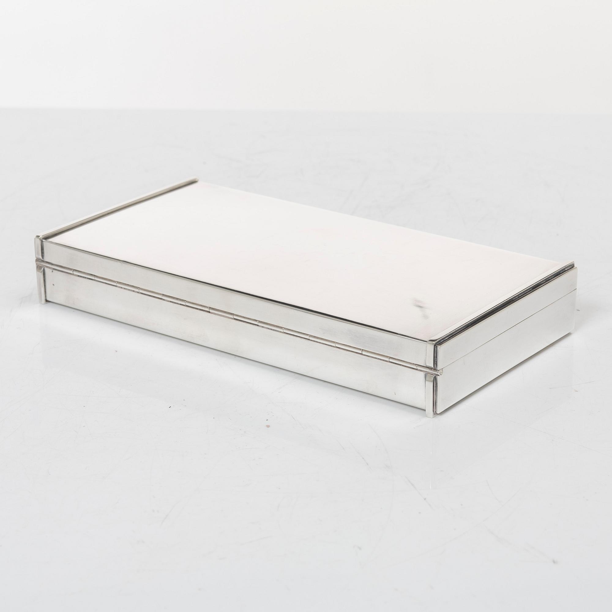 Cigar case, sterling silver, mark FS and with Swedish silver import marks, 20th century.