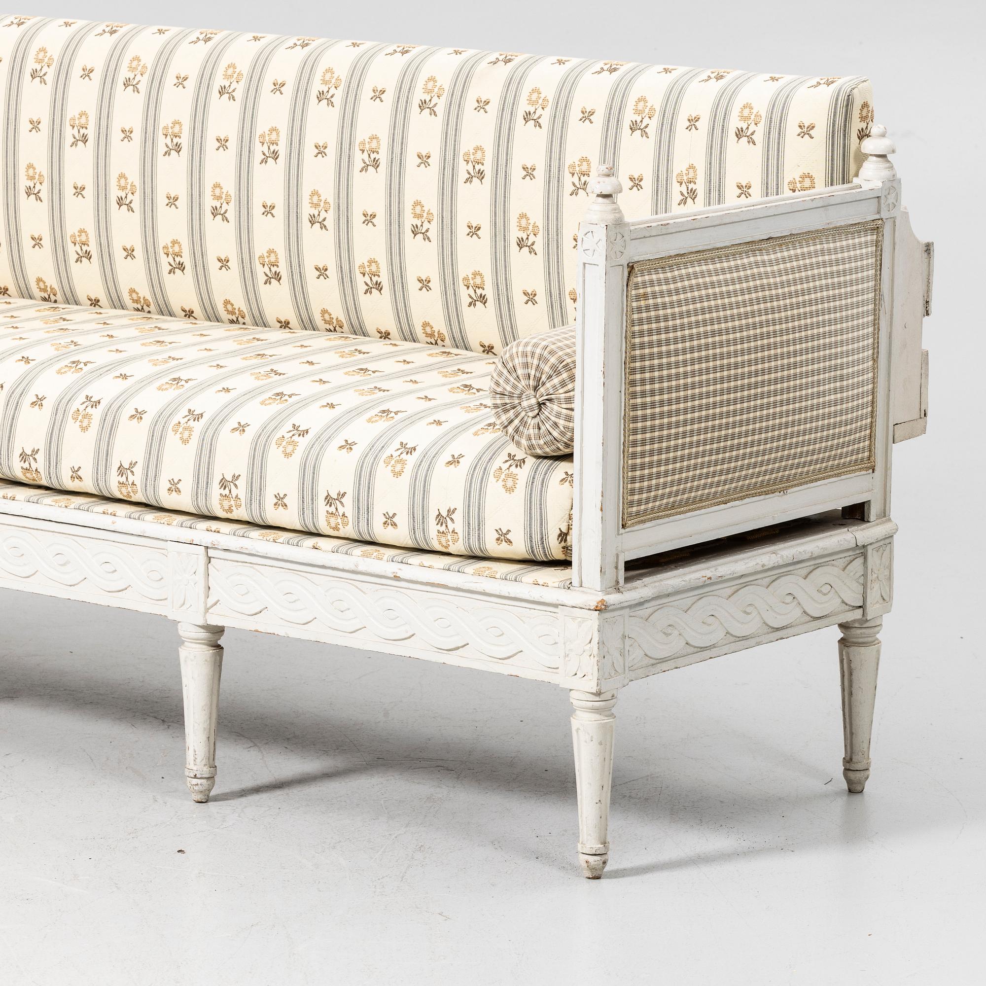 Soffa, gustavianskt provinsarbete, 1700-tal.