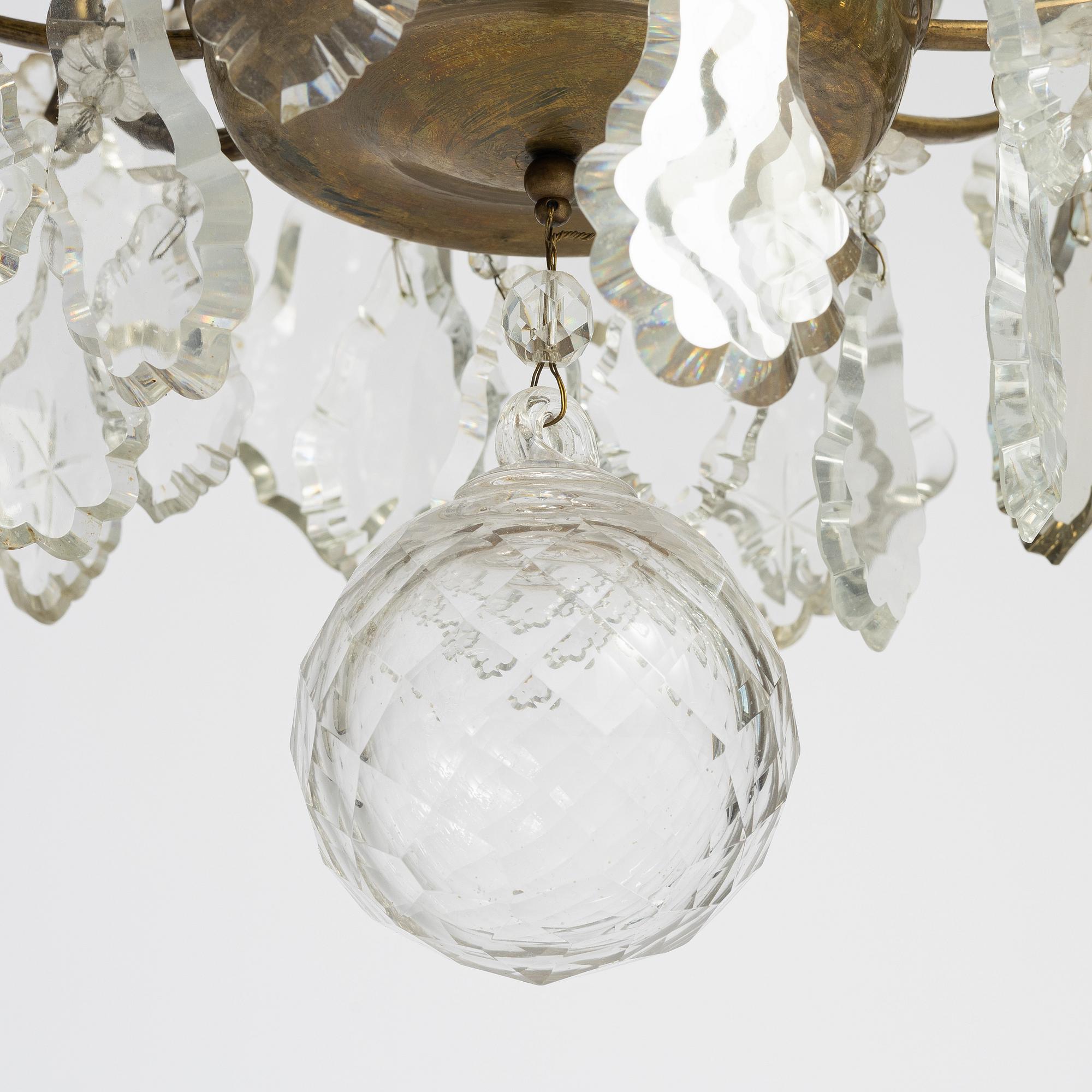A Rococo style chandelier, first half of the 20th century.