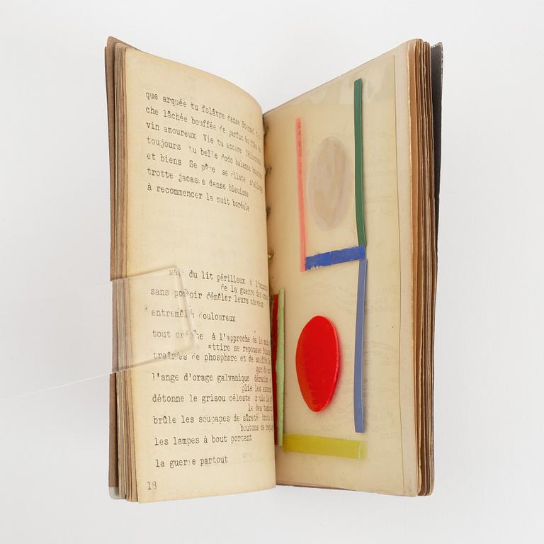 Rare Modernist Book, preserving the exceedingly rare rhodoid collage.