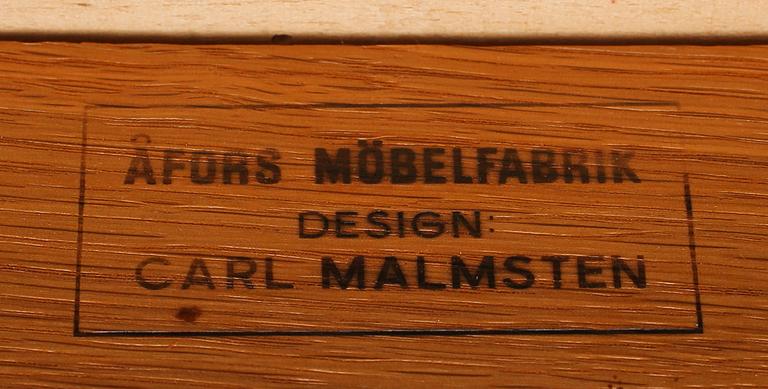 STOLAR, 8 st, samt KARMSTOLAR, 2 st, "Solna", Carl Malmsten, delvis Åfors Möbelfabrik, 1900-talets andra hälft.
