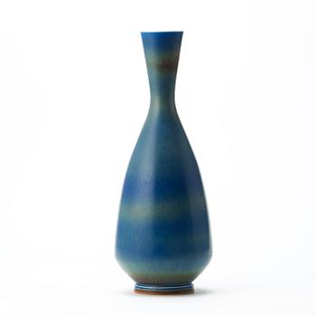 Berndt Friberg, a blue glazed stoneware vase, Gustavsberg studio 1967.