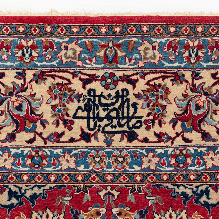A rug, semi-antique, Nain Tuteshk, signed Sadegh Naini, ca 214 x 148 cm.