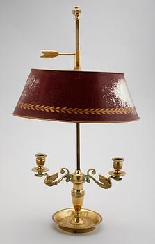 BOUILOTTELAMPA, förgylld brons, empirestil, 1800-tal.