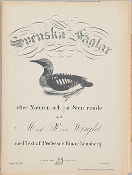 BRÖDERNA VON WRIGHT, ca 30 häften, litografiska tryck, "Svenska fåglar", ca 1920.