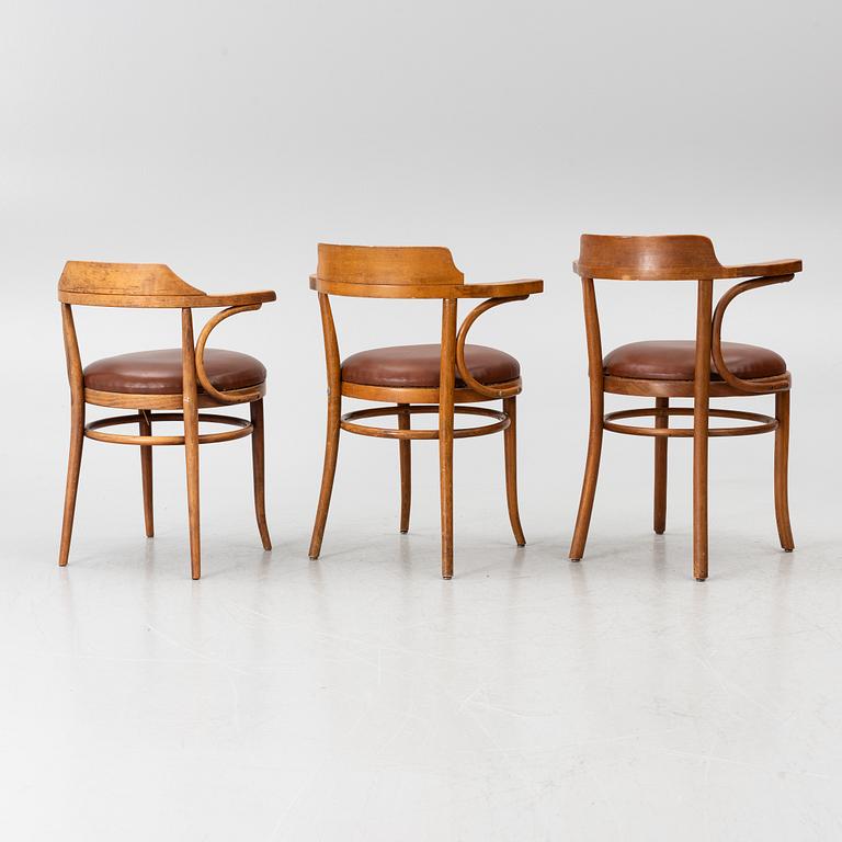 Armchairs, 6, model no. 3, Thonet, first half of the 20th century.