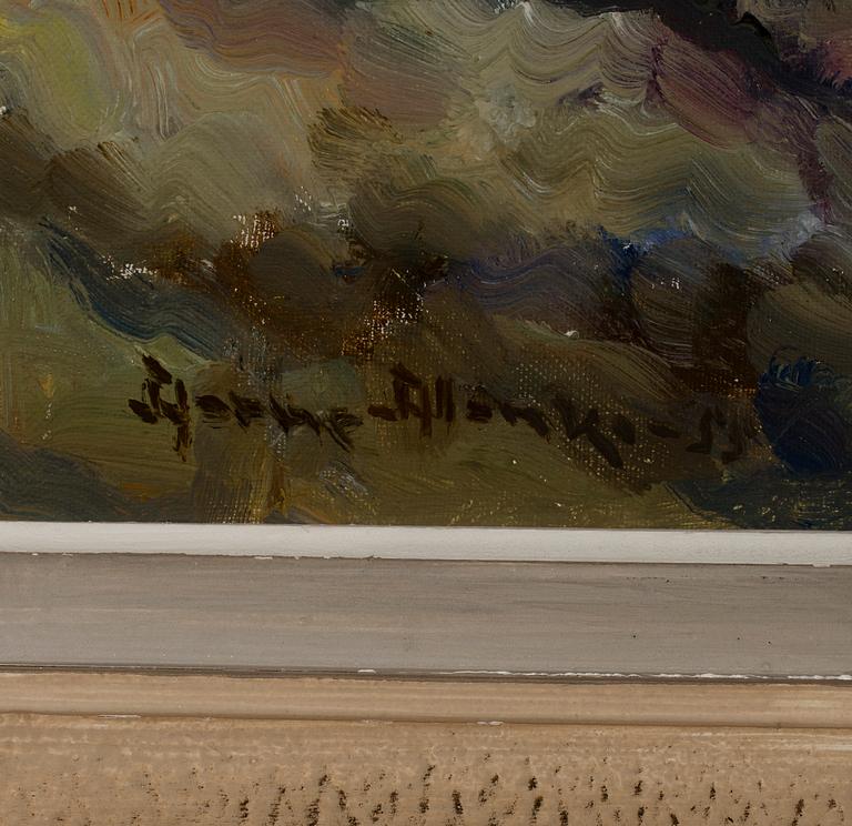 AARNE ALANKO, olja på duk, uppfodrad på skiva, signerad och daterad -55.