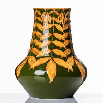 Gunnar G:son Wennerberg, two ceramic Art Nouveau vases, Gustavsberg, Sweden, one dated 1907.