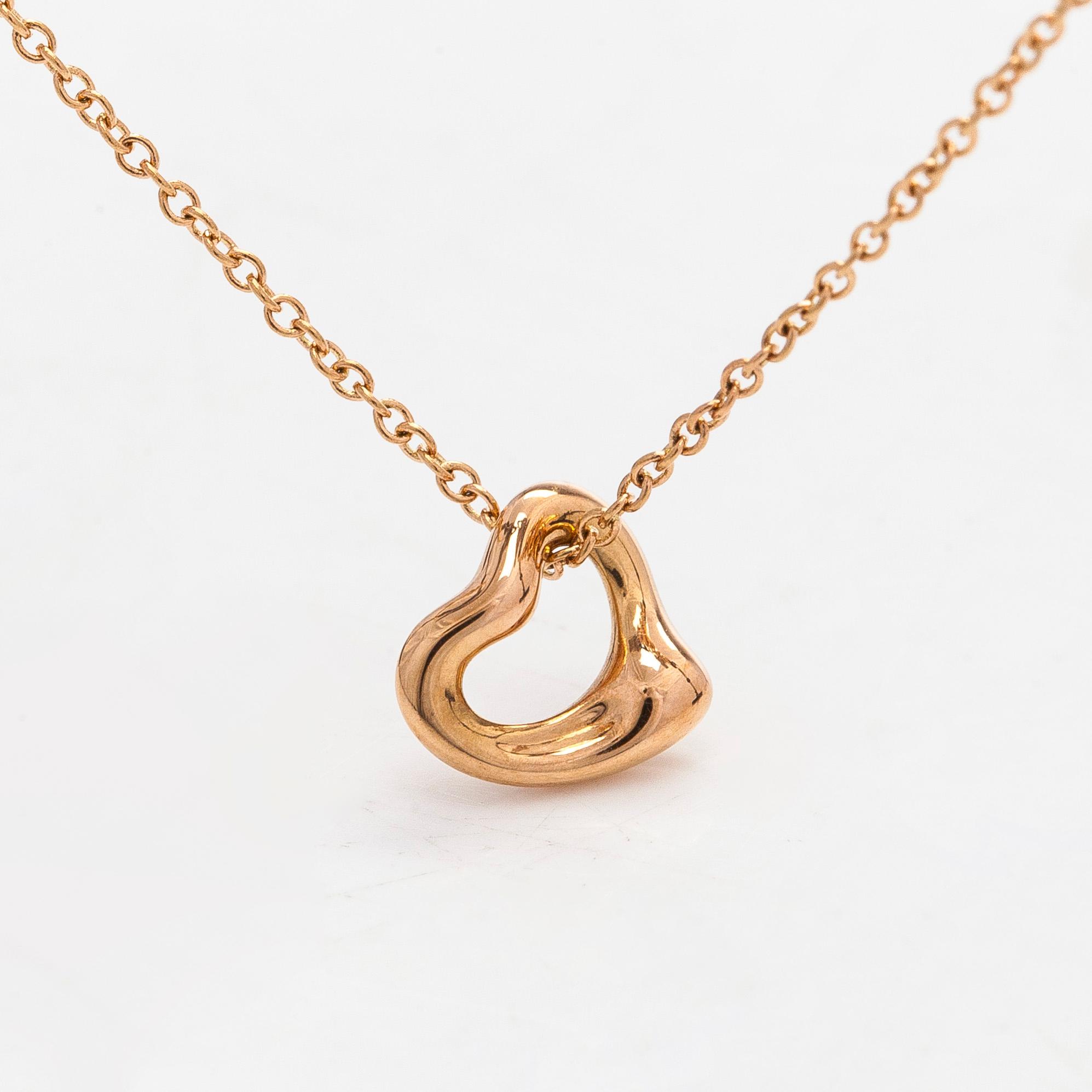 Tiffany & Co, Elsa Peretti, kaulakoru, "Open Heart", 18K ruusukultaa.