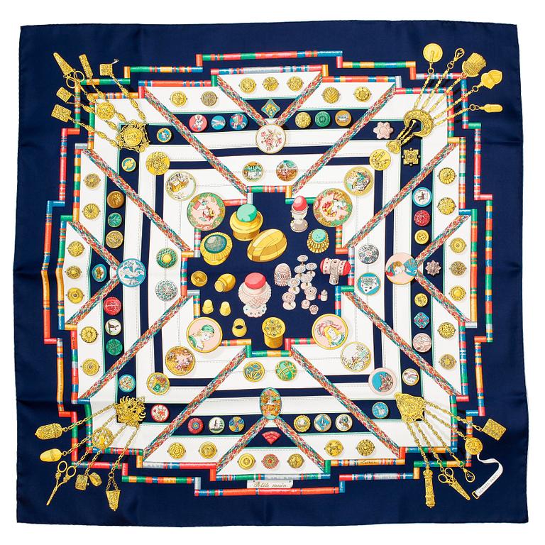 HERMÈS, a silk scarf, "Petite main".